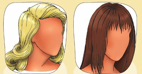 uzun (L) ve kısa (sağ), ince boyun sahipleri için klasik saç modelleri