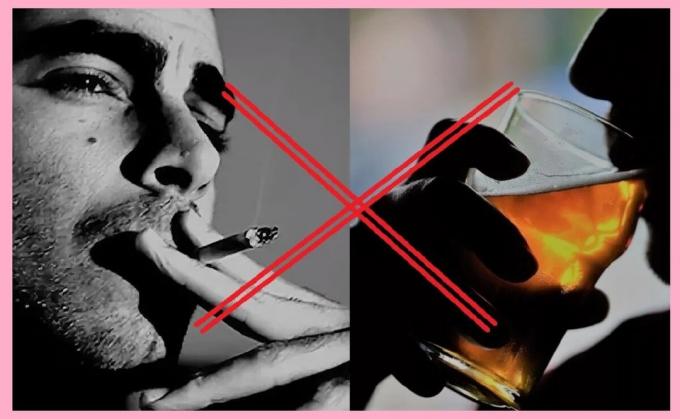 Sınır kötü alışkanlıklar (sigara içmenin ve alkol içeren içecekler)